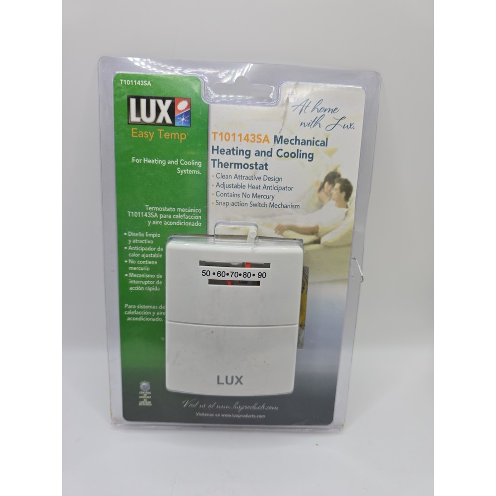 LUX Mechanical Non-Programmable Thermostat, Heat & Cooling(T101143SA) NIP